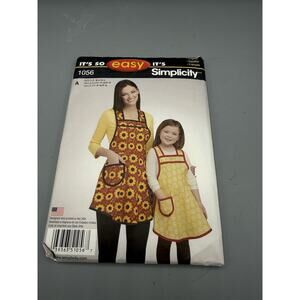 Simplicity 1056 Child Misses Apron Sewing Pattern S-L Easy Uncut